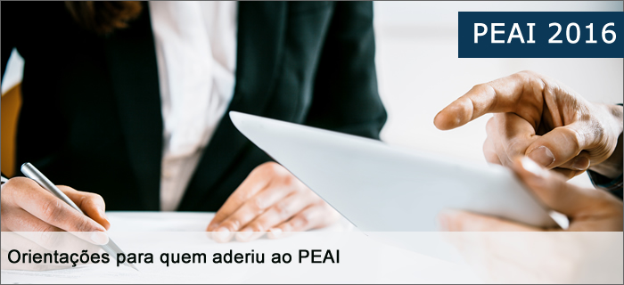 Orientações para quem aderiu ao PEAI